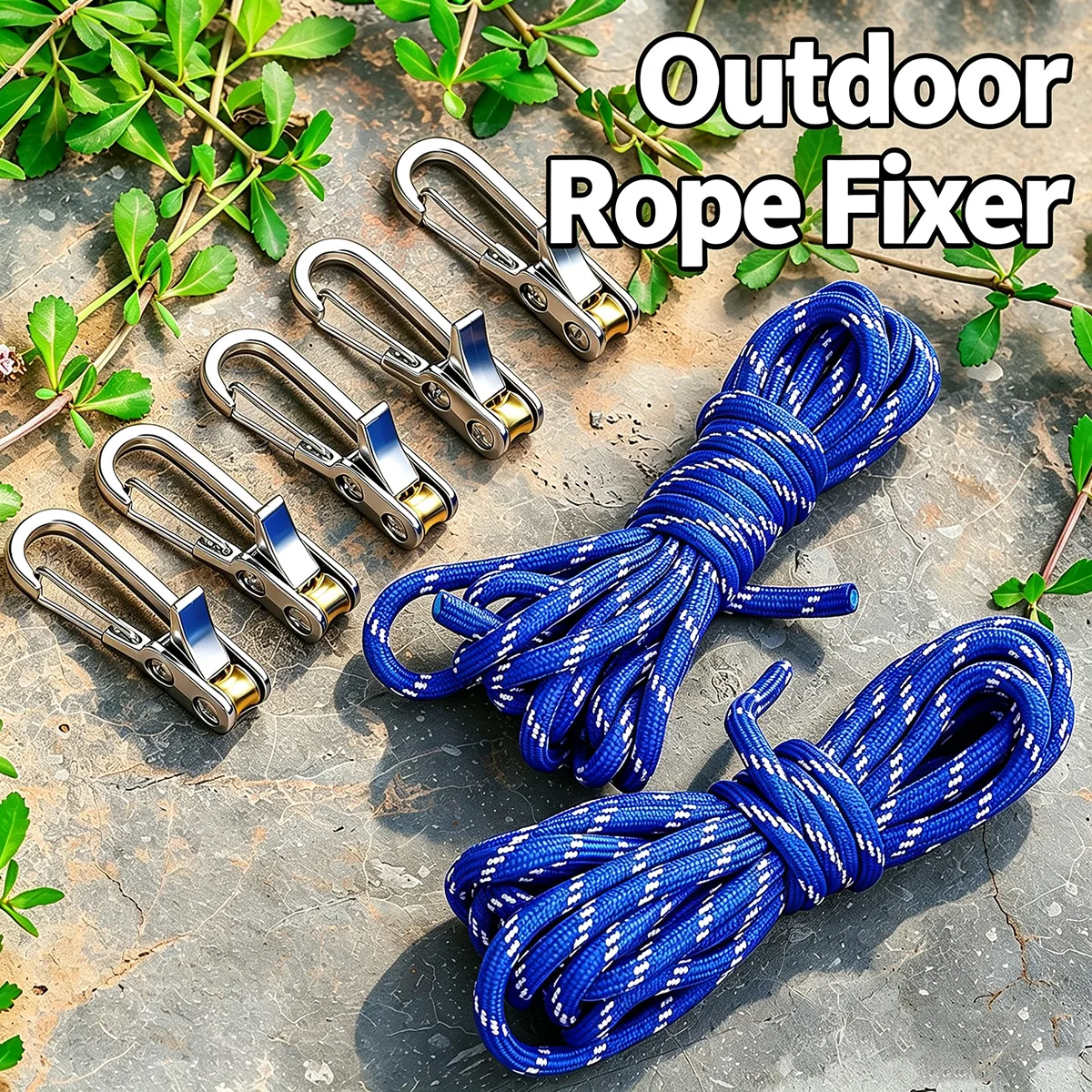 Rope Tightening Tool Tensioner Heavy Duty Retractable Buckle Self Locking For Camping Tent Hammock Moving Securing Fastener