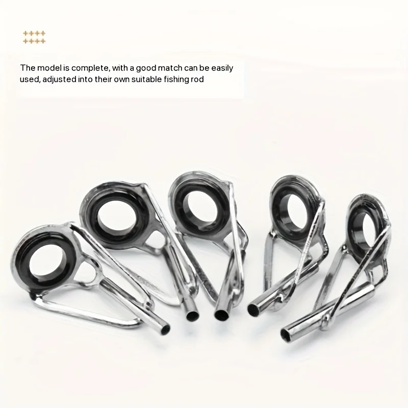 50pcs of Sea Rod Guide Rings, Rocker Rod Top Rings, Stainless Steel Lure Top Rings, Long-Range Fishing Rod Modification Accessor