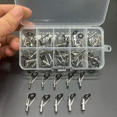 50pcs of Sea Rod Guide Rings, Rocker Rod Top Rings, Stainless Steel Lure Top Rings, Long-Range Fishing Rod Modification Accessor