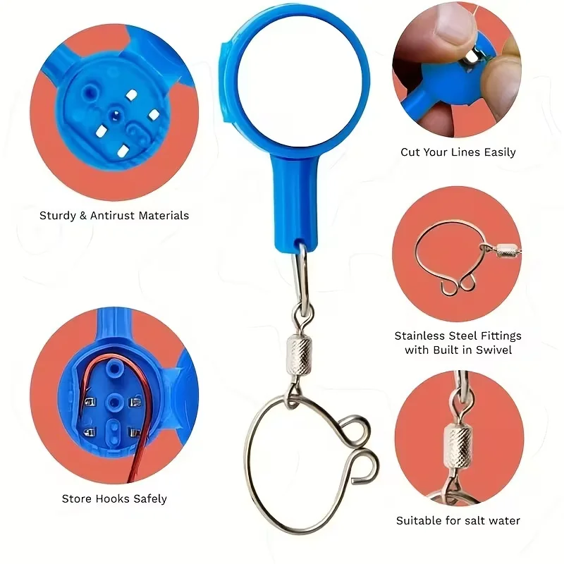 2pcs Fishing Gadgets: Knotting Tool, Outdoor Fishing Supplies Tools For Multifunctional Fishing