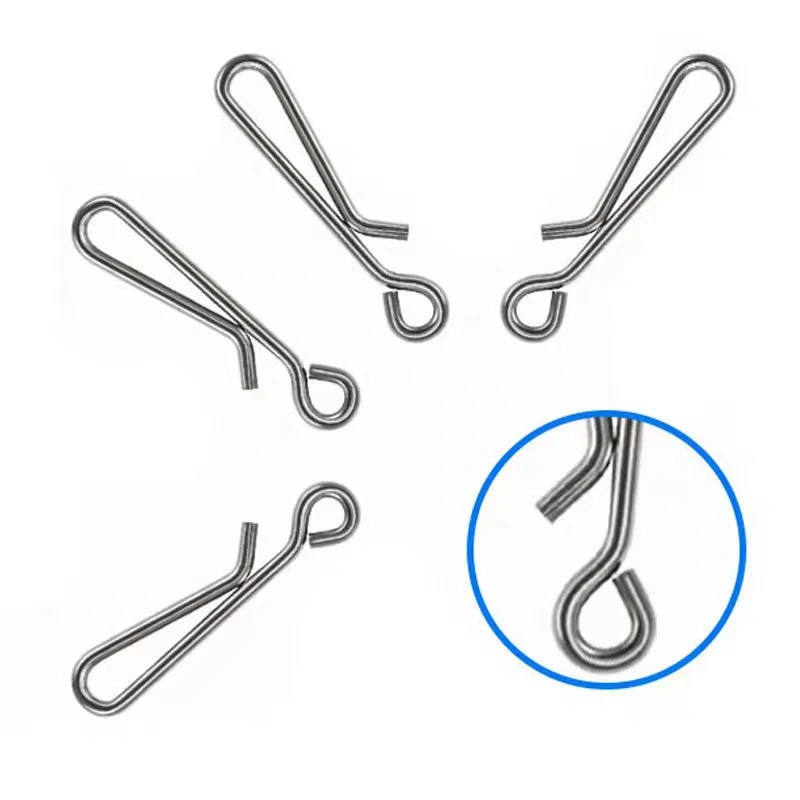 Quick Lock Snap 50Pcs Size 0-6 Black Nickel Stainless Steel Fishing Connector for Saltwater Freshwater Fishing Tackle