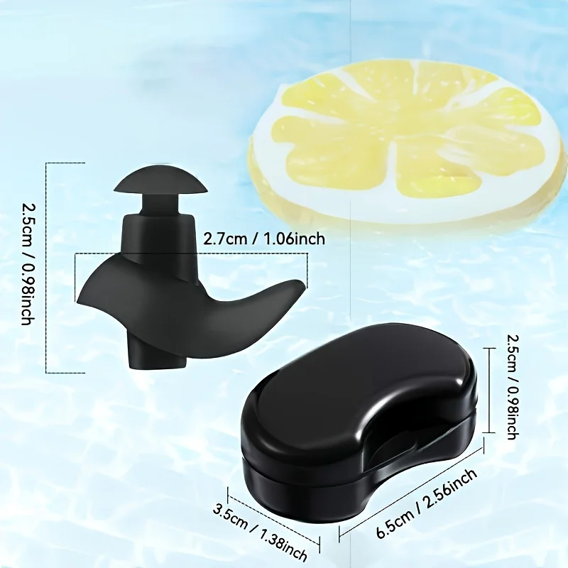1 Pair Reusable Swimming Earplugs - Waterproof for Swimming Surfing Snorkeling Multi-Color Options