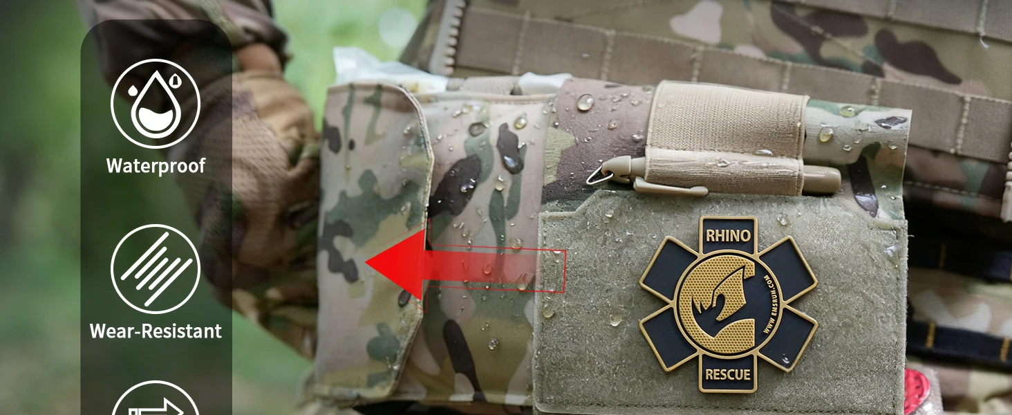 RHINO RESCUE Tactical Molle Medical Pouch Horizontal IFAK Bag Quick Release First Aid Kit for Belt Vest Outdoor