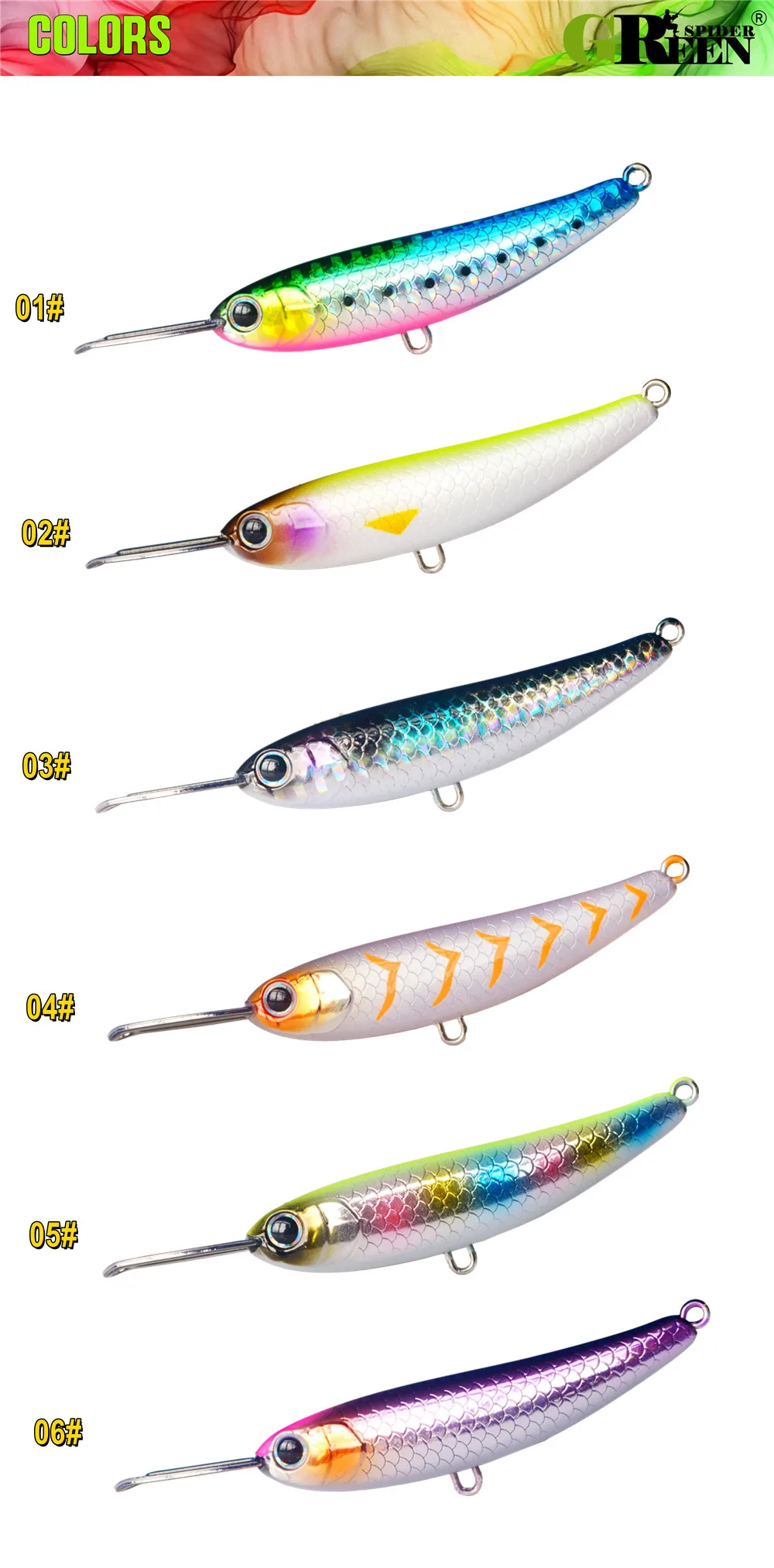 Sinking Minnow Fishing Bait 63mm/17g Artificial Pencil Lure For Bass Trout Fishing Lures
