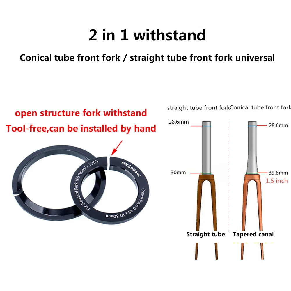 RISK MTB Road Bicycle Headset 44mm 34/41/41.8/49.7/50.6/55/56mm for Bike 28.6mm 1 1/8 Straight 1.25-1.5" 1 1/4-1/2 Tapered Fork