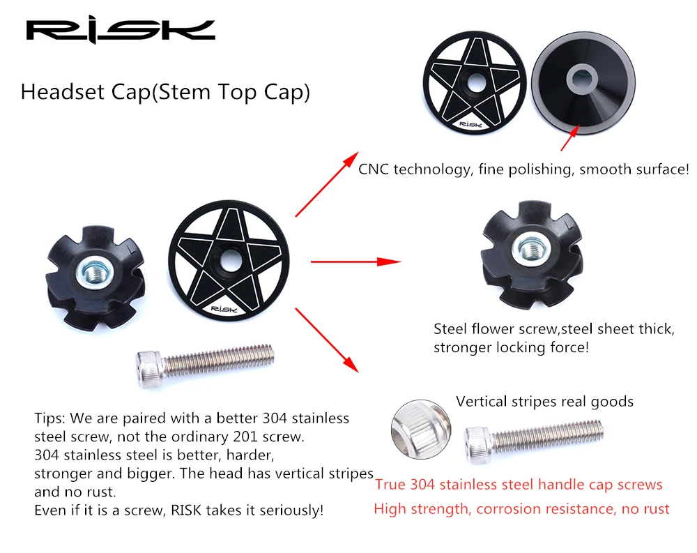 RISK MTB Road Bicycle Headset 44mm 34/41/41.8/49.7/50.6/55/56mm for Bike 28.6mm 1 1/8 Straight 1.25-1.5" 1 1/4-1/2 Tapered Fork