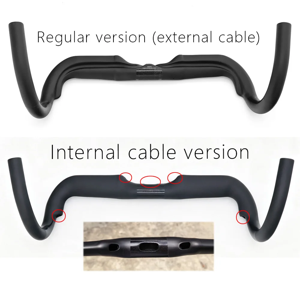KOCEVLO Carbon Gravel Handlebar Light Bent Racing Bicycle Internal Cables Road Handlebar 340/360/380/400/420mm