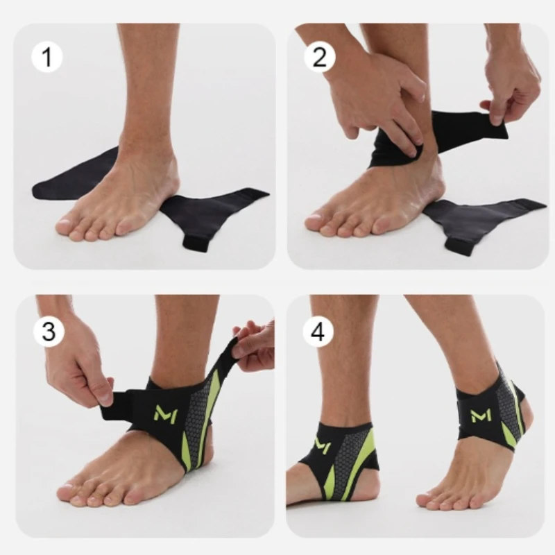 Compression Ankle Support Ankle Protection Brace Anti-Sprain One-Piece Design Suitable for Basketball Soccer Running Protection