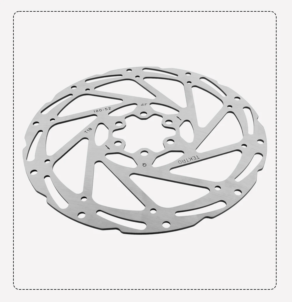 TEKTRO Disc Brake Rotor 6-Bolt TR160/TR180/TR203 160/180/203mm Stainless Steel Lightweight Dissipation Polygonal Design Screws