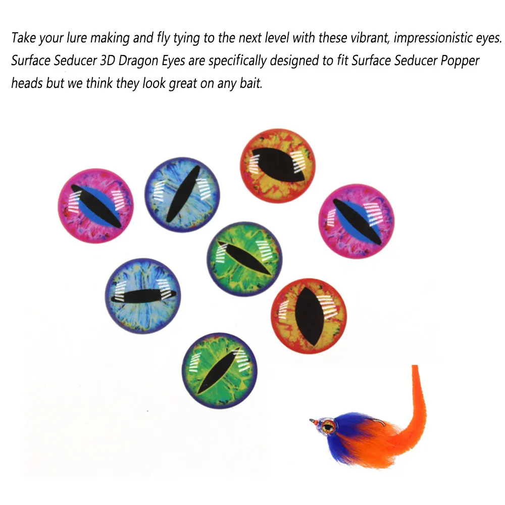 100pcs Holographic 3D Epoxy Fish Eyes Dragon Eyes For Baitfish Streamer Saltwater Fly Jig Baits Fishing Lure Making 3mm~12mm