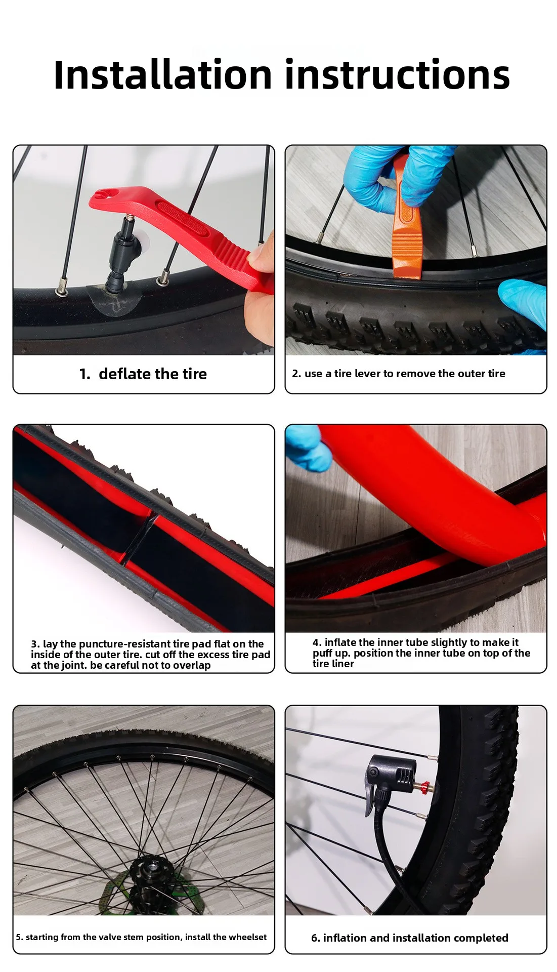 1PCS Bike Tire Liner Inner Tube Bicycle 700C Flat Protector Compatible with 12' 16' 18' 20' 24' 26' 27.5' 29' TPU Tire Liner