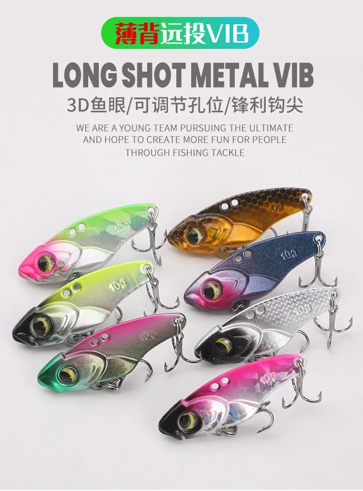 NEW 1PC Metal VIB Fishing Lures 5g 7g 10g 15g Metal Jig Crankbait Wobbler Vibration Baits Pesca Tackle for Trout Bass Pike Perch