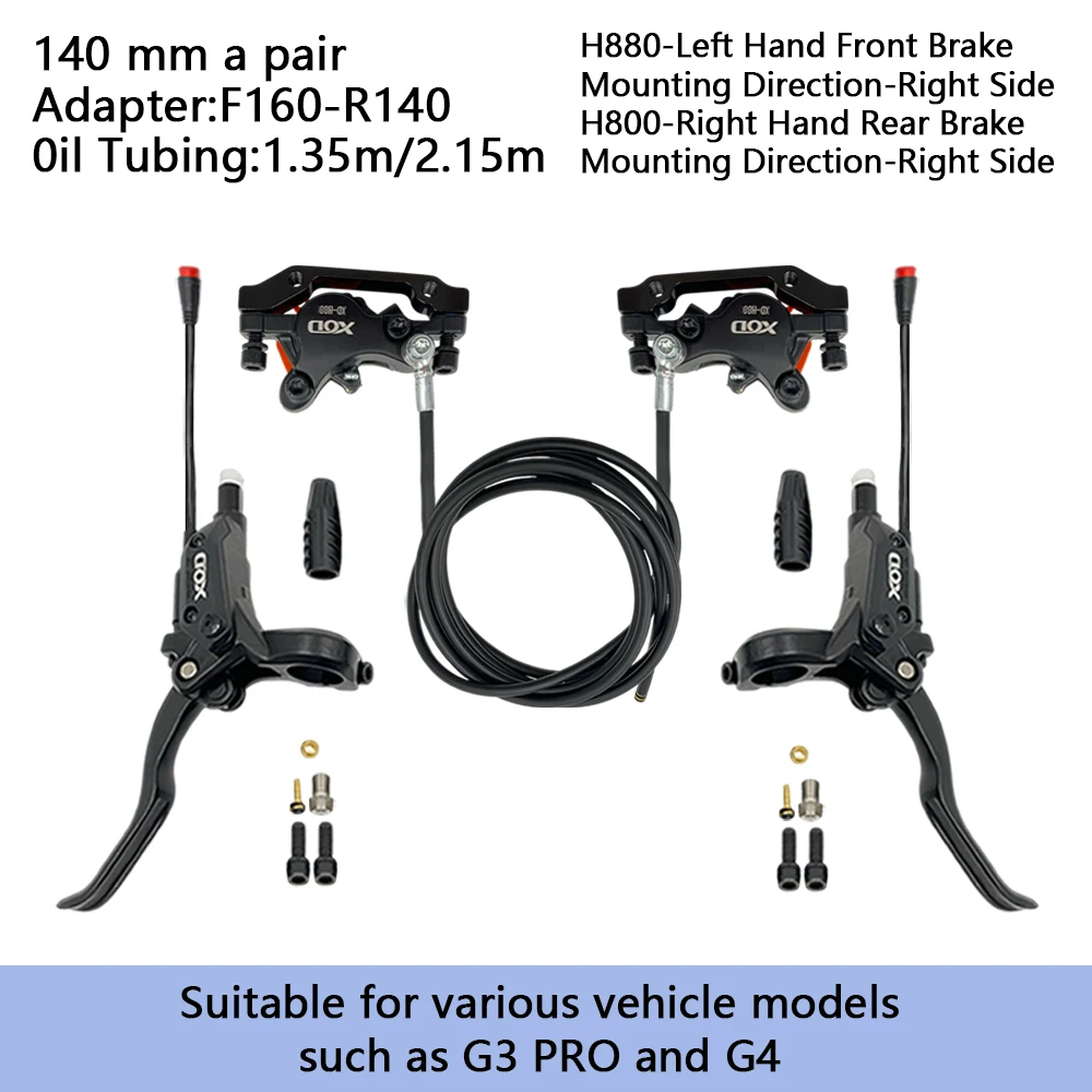 XOD Electric Scooter Brake H800/H880 Electric Scooter Hydraulic Disc Brake For KUKirin G3 Pro G4 G5 G2 MAX G2 Master Spare Parts