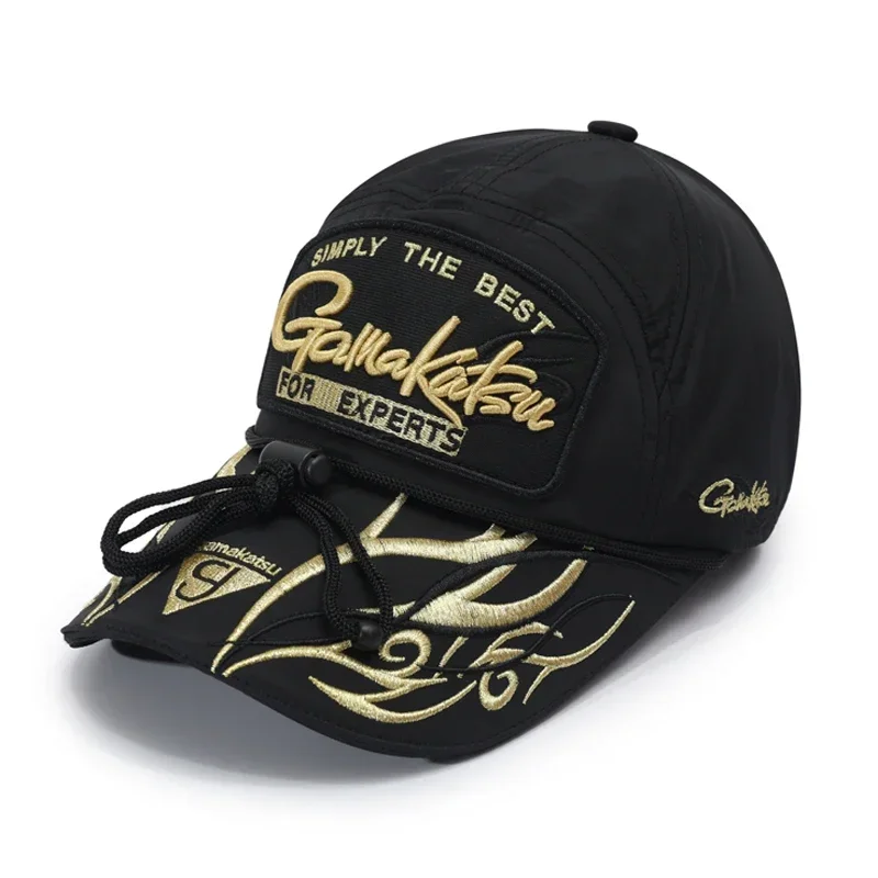 Hot Sale Gamakatsu Waterproof Fishing Baseball Cap Cotton Sun Protection Fishing Hats with Clip Trendy Trucker Hats for Men