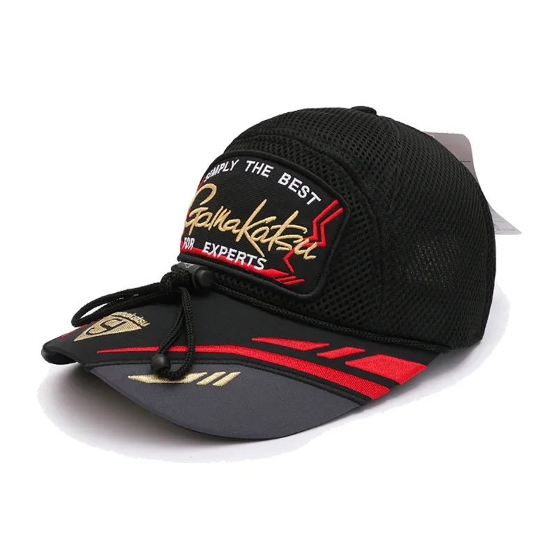 Hot Sale Gamakatsu Waterproof Fishing Baseball Cap Cotton Sun Protection Fishing Hats with Clip Trendy Trucker Hats for Men
