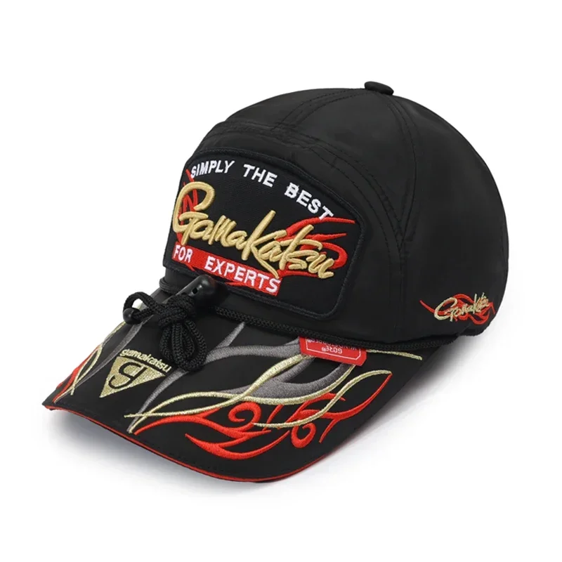 Hot Sale Gamakatsu Waterproof Fishing Baseball Cap Cotton Sun Protection Fishing Hats with Clip Trendy Trucker Hats for Men