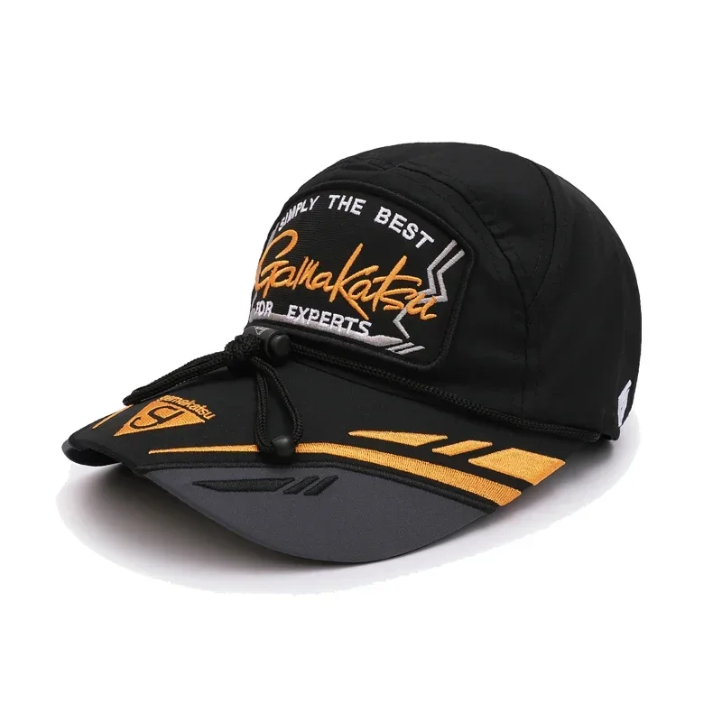 Hot Sale Gamakatsu Waterproof Fishing Baseball Cap Cotton Sun Protection Fishing Hats with Clip Trendy Trucker Hats for Men