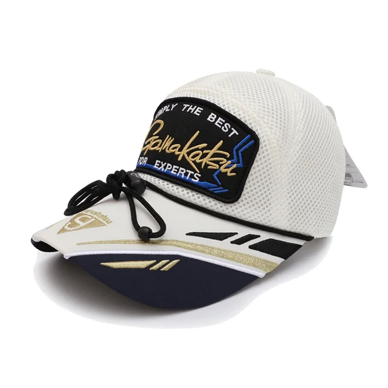Hot Sale Gamakatsu Waterproof Fishing Baseball Cap Cotton Sun Protection Fishing Hats with Clip Trendy Trucker Hats for Men