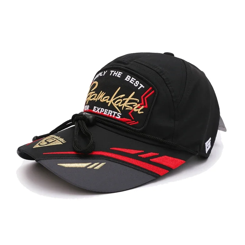 Hot Sale Gamakatsu Waterproof Fishing Baseball Cap Cotton Sun Protection Fishing Hats with Clip Trendy Trucker Hats for Men