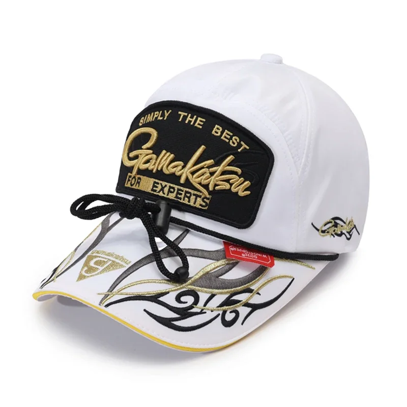 Hot Sale Gamakatsu Waterproof Fishing Baseball Cap Cotton Sun Protection Fishing Hats with Clip Trendy Trucker Hats for Men