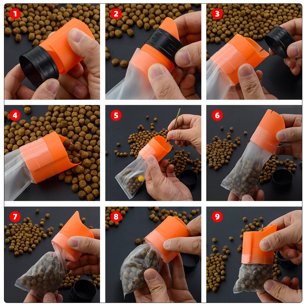 Hirisi Carp Fishing Accessories PVA Bag Loading System Baiting Tool P211 for Solid Bags Fast Melting Mesh
