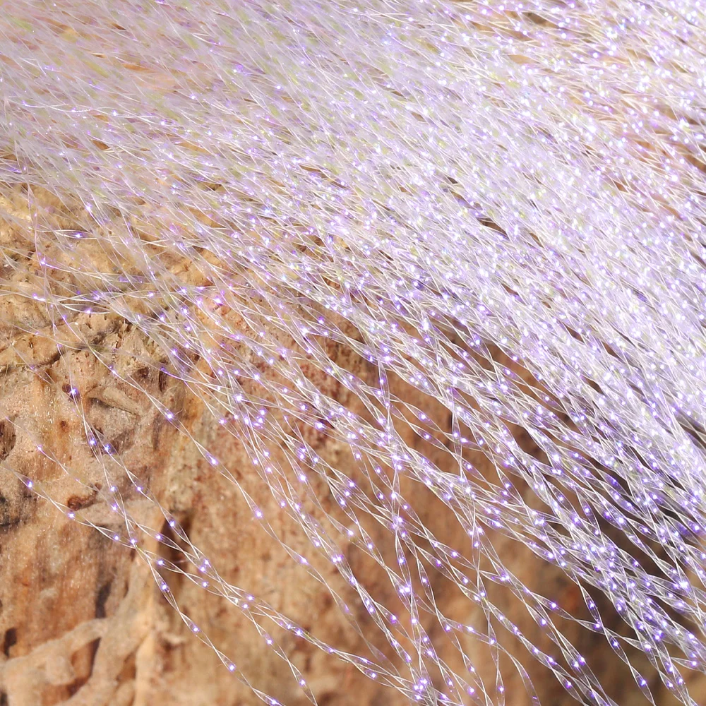 2Packs Twisted Holographic Flashabou Tinsel Fly Fishing Tying Crystal Flash for Baitfish Streamer Jig Hook Lure Making Material