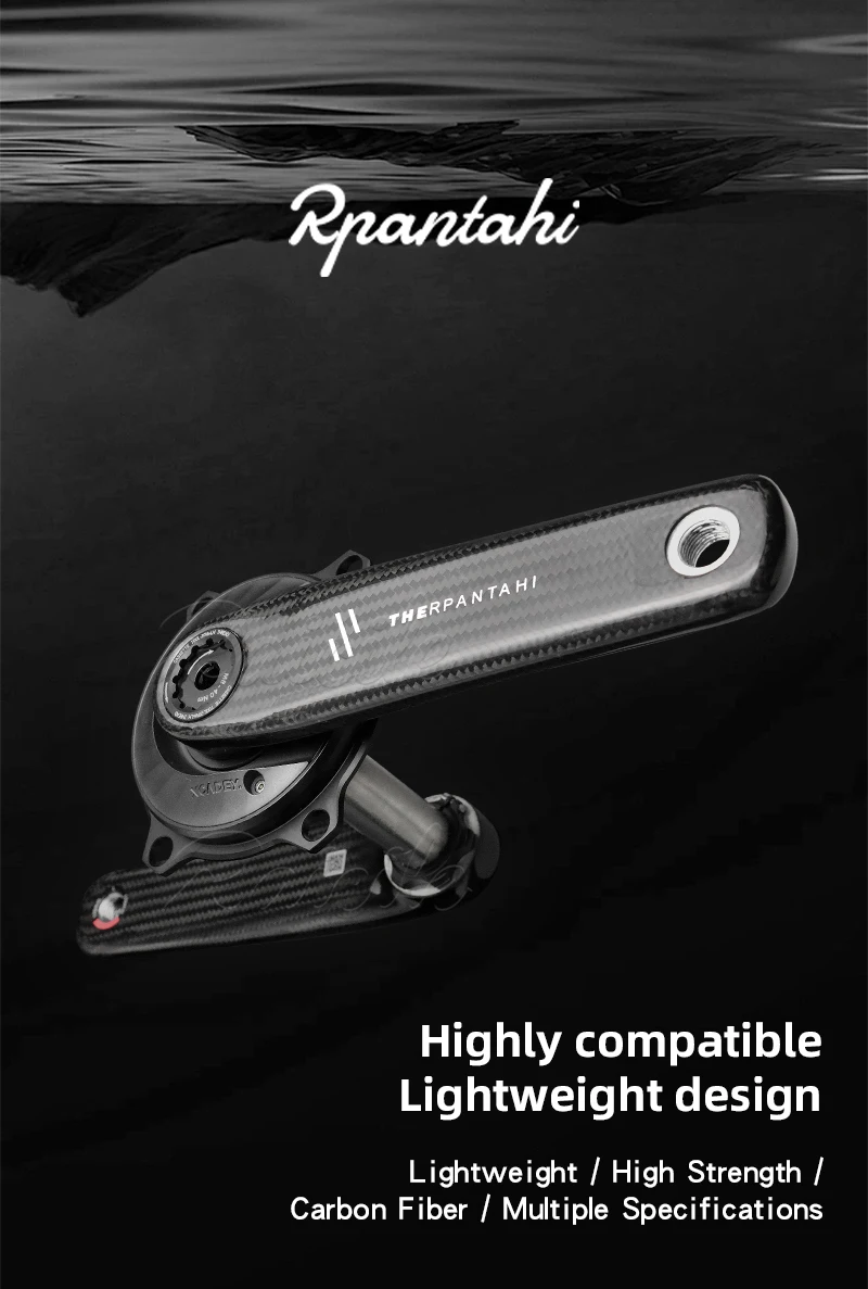 RPANTAHI Road Bike Carbon Fibre Crankset, Featuring a 24 Mm Titanium Axle and an Ultra-Light Carbon Fibre BCD 110 Spider EASTON