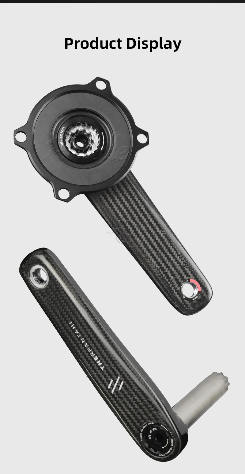 RPANTAHI Road Bike Carbon Fibre Crankset, Featuring a 24 Mm Titanium Axle and an Ultra-Light Carbon Fibre BCD 110 Spider EASTON