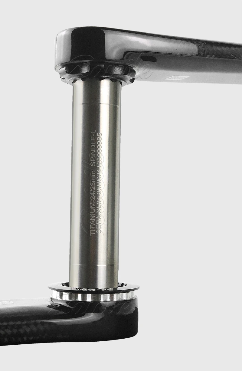 RPANTAHI Road Bike Carbon Fibre Crankset, Featuring a 24 Mm Titanium Axle and an Ultra-Light Carbon Fibre BCD 110 Spider EASTON