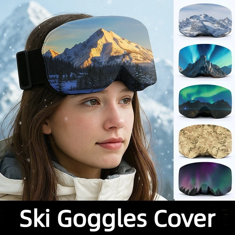 1/2/4/6Pcs Ski Goggles Protective Cover Fashion Snow Mountain Starry Print Portable Dust-proof Scratch-Proof Ski Eyewear Cover