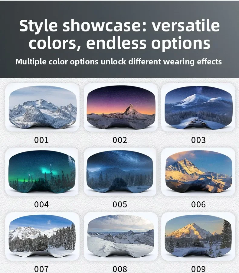1/2/4/6Pcs Ski Goggles Protective Cover Fashion Snow Mountain Starry Print Portable Dust-proof Scratch-Proof Ski Eyewear Cover
