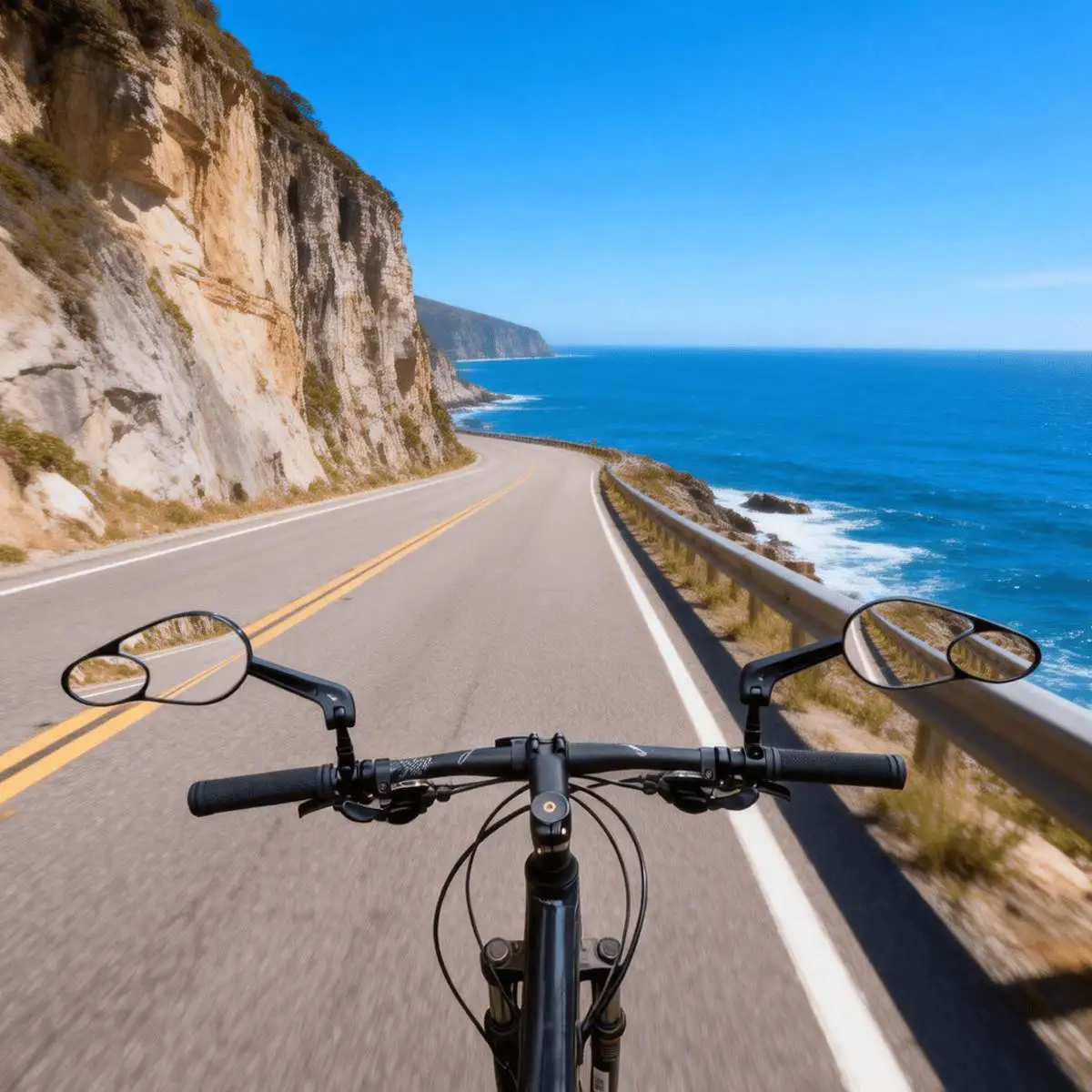 Bike Mirror Handlebar Mount, 360° Adjustable Dual-View Foldable Rear View Mirrors, Maximized Safety with Lightweight Scratch-Res