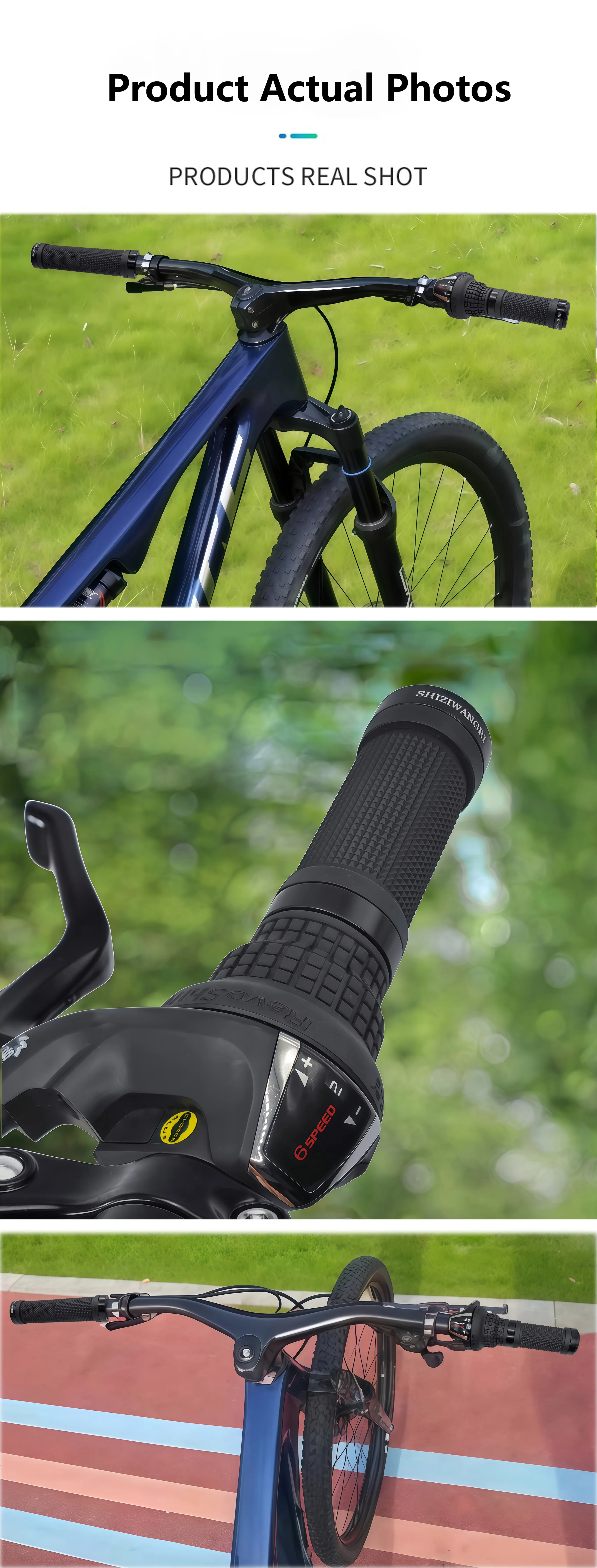 SHIZIWANGRI MTB Grips 80mm/129mm High Quality Rubber Bicycle Handlebar Anti-Skid Cover Rubber Bike Gloves Turn Handle