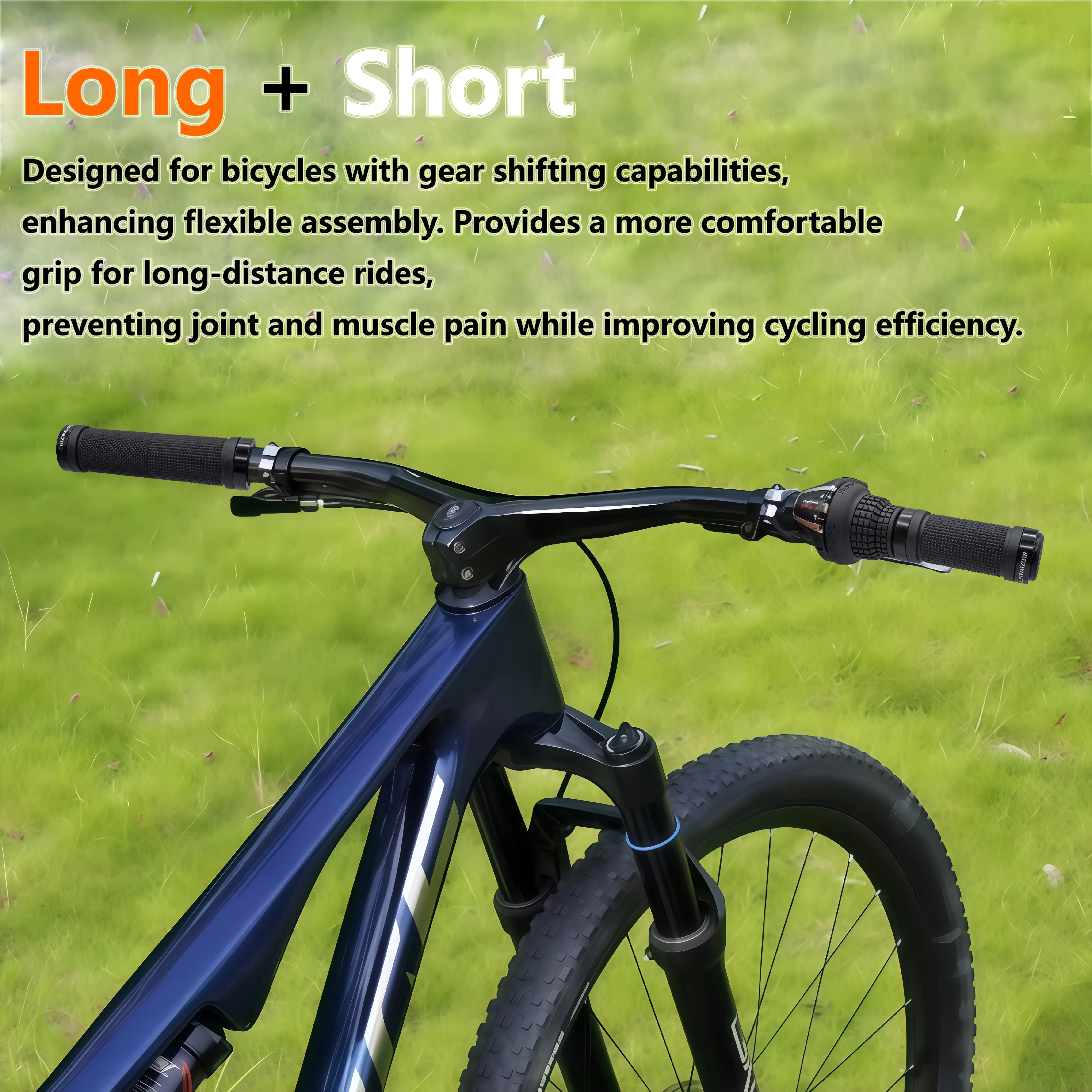 SHIZIWANGRI MTB Grips 80mm/129mm High Quality Rubber Bicycle Handlebar Anti-Skid Cover Rubber Bike Gloves Turn Handle