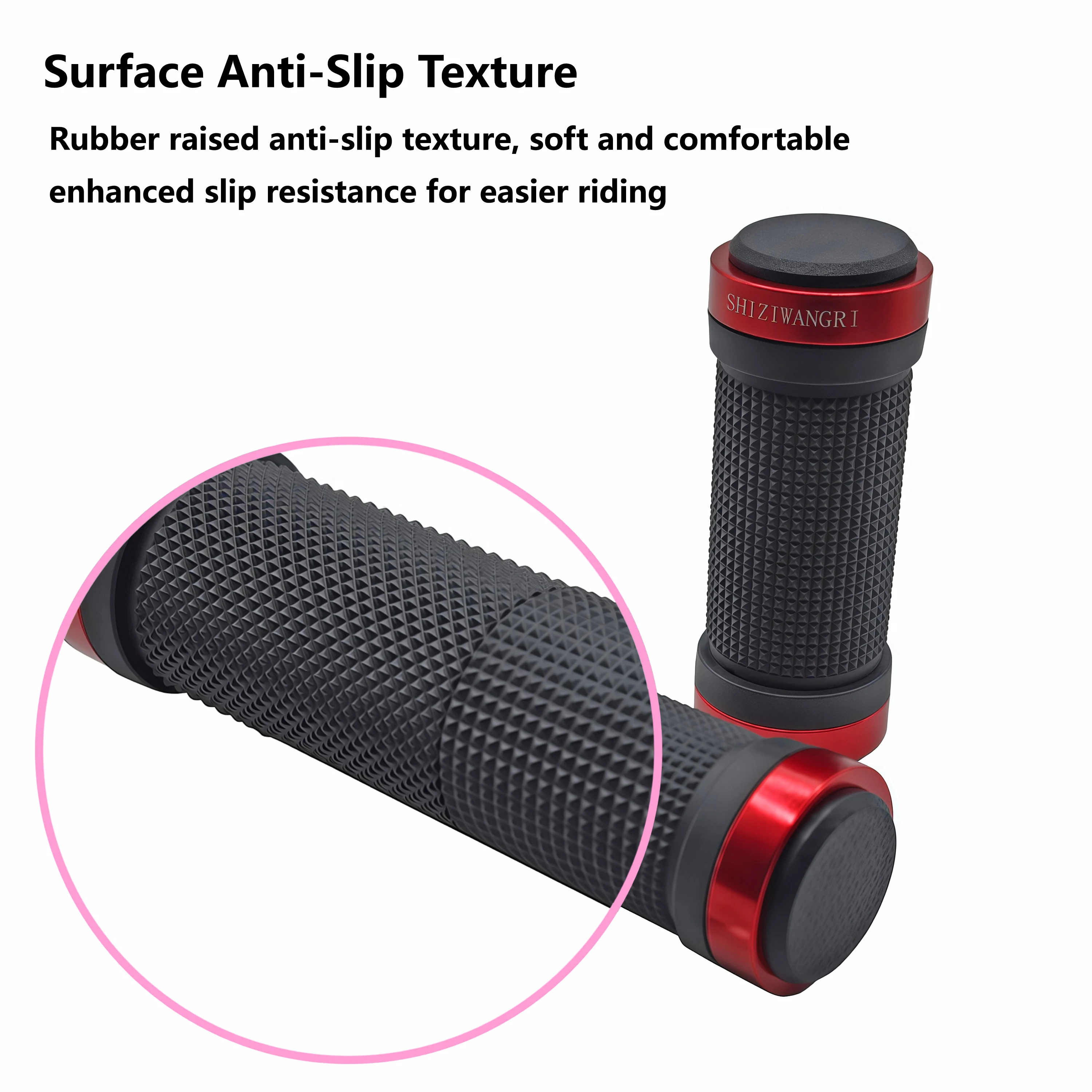 SHIZIWANGRI MTB Grips 80mm/129mm High Quality Rubber Bicycle Handlebar Anti-Skid Cover Rubber Bike Gloves Turn Handle