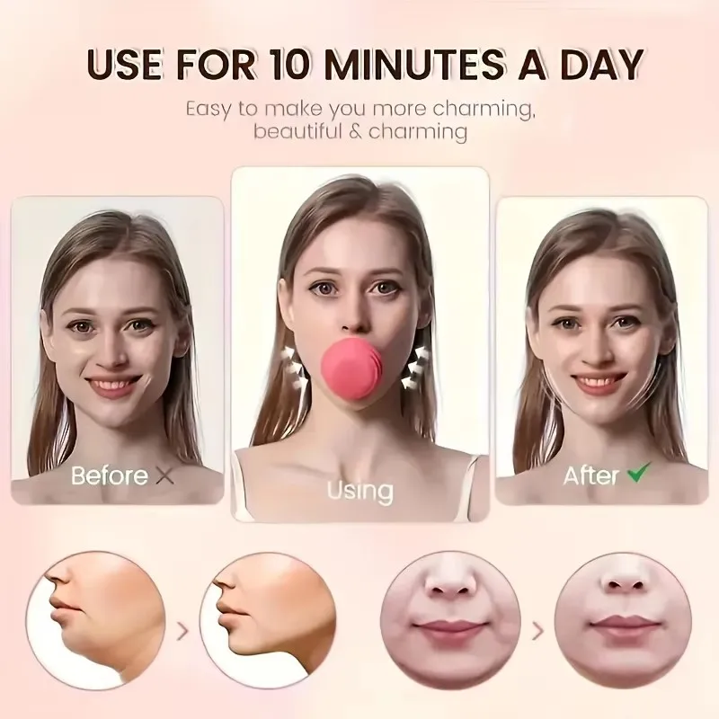 Fast Thin Face Silica Gel Mouth Jaw Exerciser Slimming Face Lift Tool Chin V-Shape Face Lifting Anti-wrinkle Removal Blow Breath