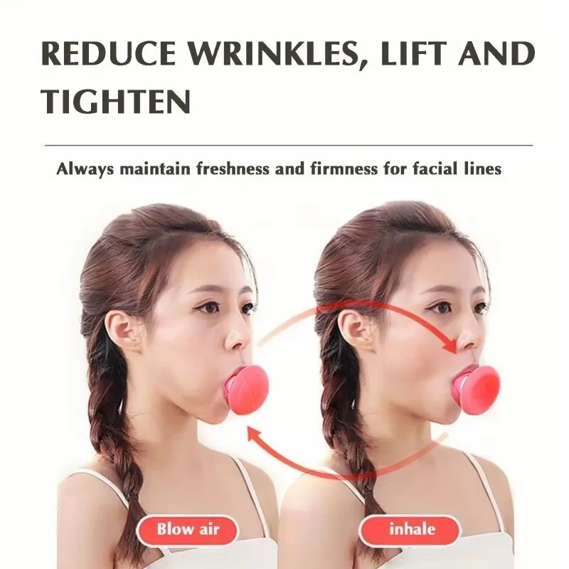 Fast Thin Face Silica Gel Mouth Jaw Exerciser Slimming Face Lift Tool Chin V-Shape Face Lifting Anti-wrinkle Removal Blow Breath