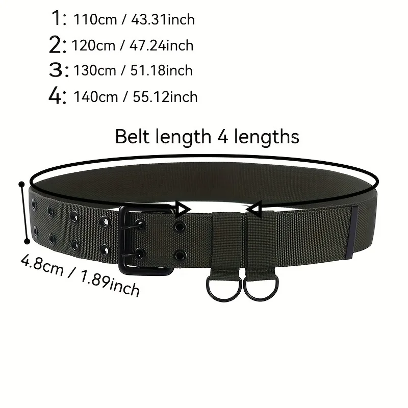 New Wide Double - Layer Canvas Tactical Belt for Men | Outdoor & Casual | All - Size Available | Heavy - Duty for Big and Tall