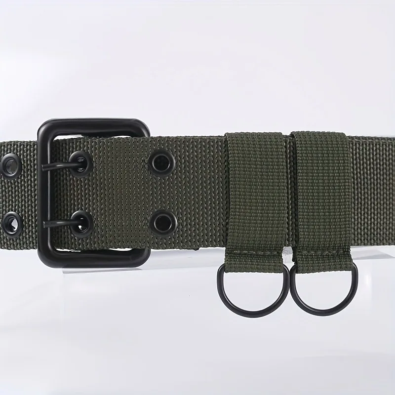 New Wide Double - Layer Canvas Tactical Belt for Men | Outdoor & Casual | All - Size Available | Heavy - Duty for Big and Tall