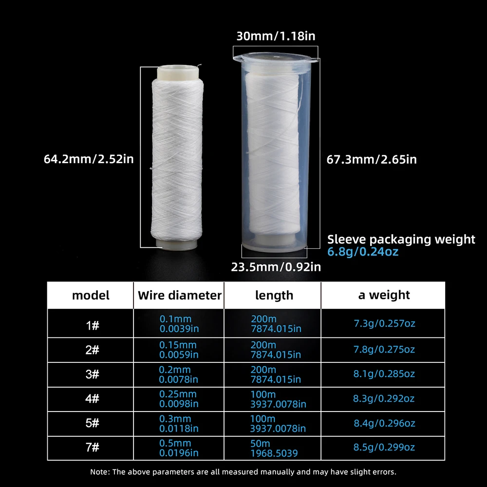 Sea fishing bait elastic thread, invisible nylon bait protection thread, bait thread, size 1#2#3#4#5#7#, with barreled high-stre