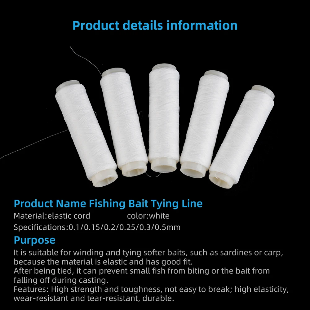 Sea fishing bait elastic thread, invisible nylon bait protection thread, bait thread, size 1#2#3#4#5#7#, with barreled high-stre