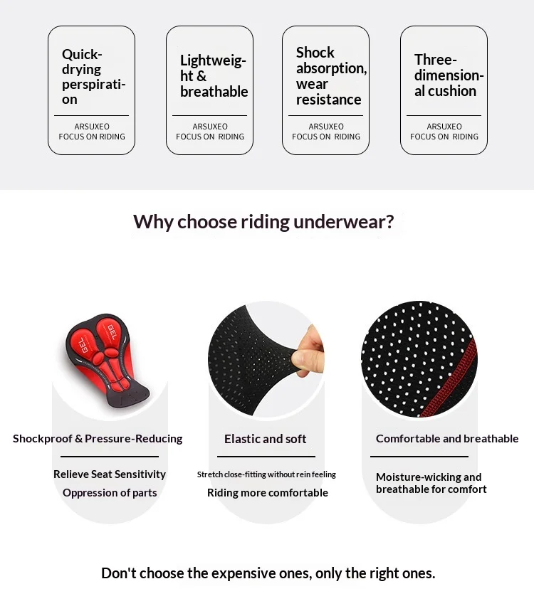 OFFBONDAGE Cycling Shorts Men Breathable Mesh Cycling Underwear 5D Gel Pad Shockproof MTB Bike Shorts Cycling Clothes