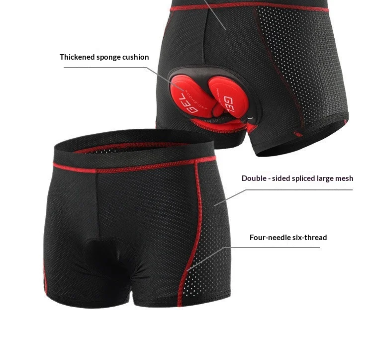 OFFBONDAGE Cycling Shorts Men Breathable Mesh Cycling Underwear 5D Gel Pad Shockproof MTB Bike Shorts Cycling Clothes