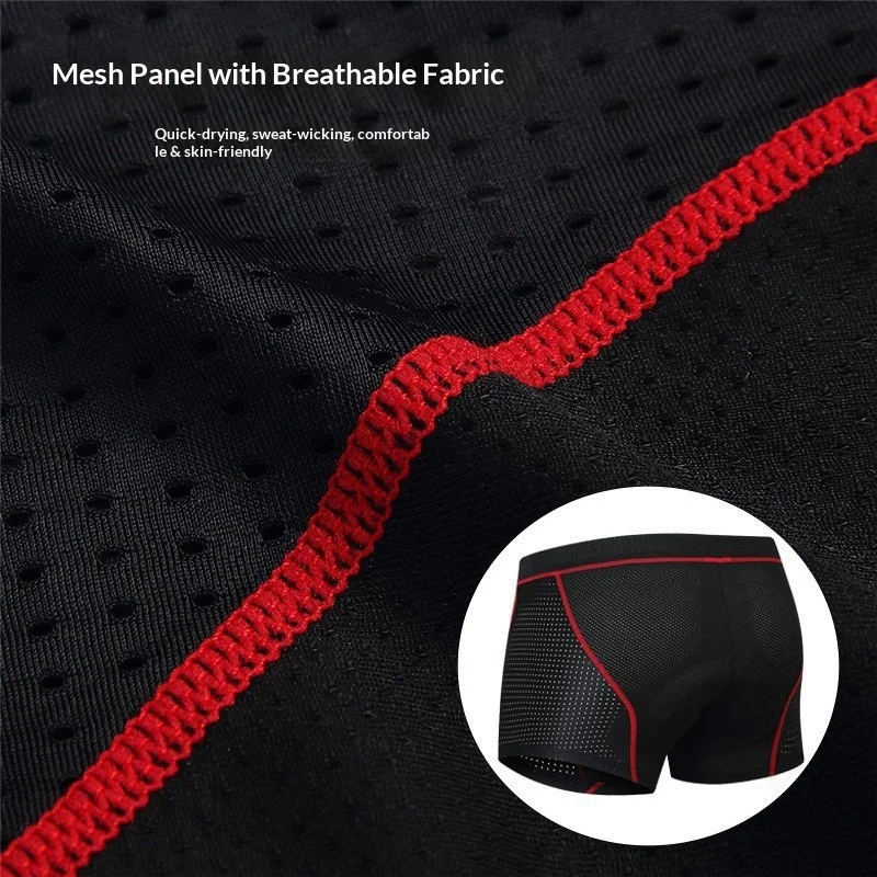 OFFBONDAGE Cycling Shorts Men Breathable Mesh Cycling Underwear 5D Gel Pad Shockproof MTB Bike Shorts Cycling Clothes