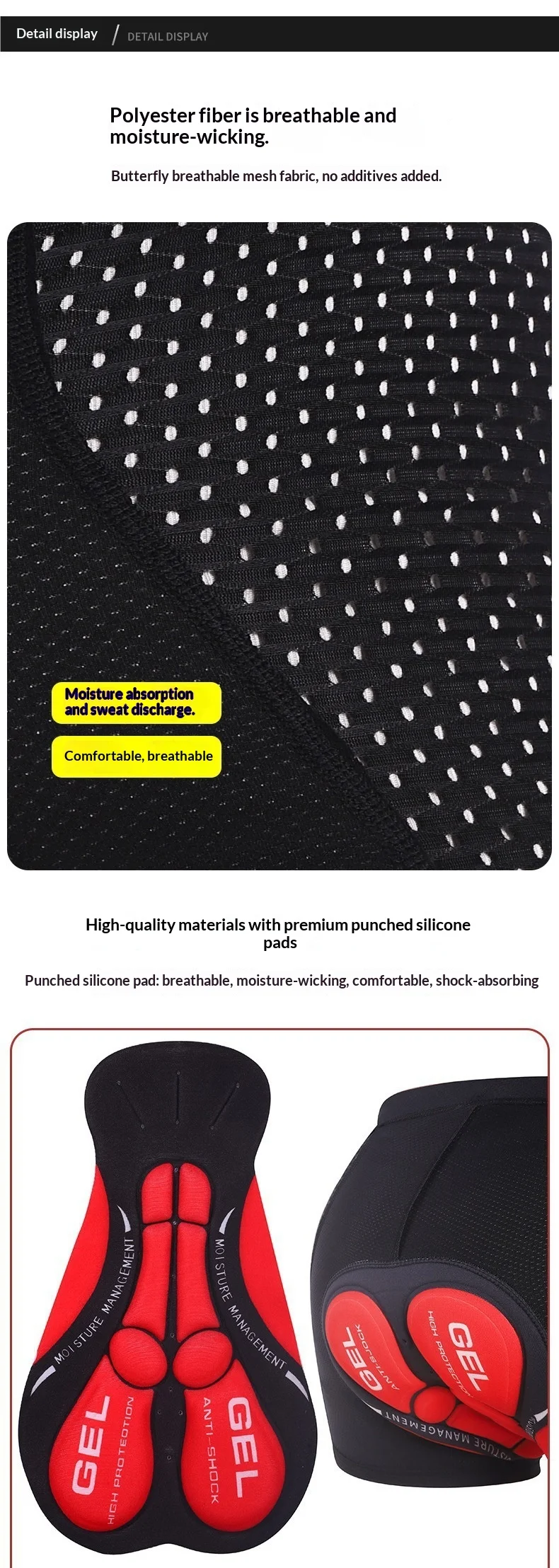 OFFBONDAGE Cycling Shorts Men Breathable Mesh Cycling Underwear 5D Gel Pad Shockproof MTB Bike Shorts Cycling Clothes