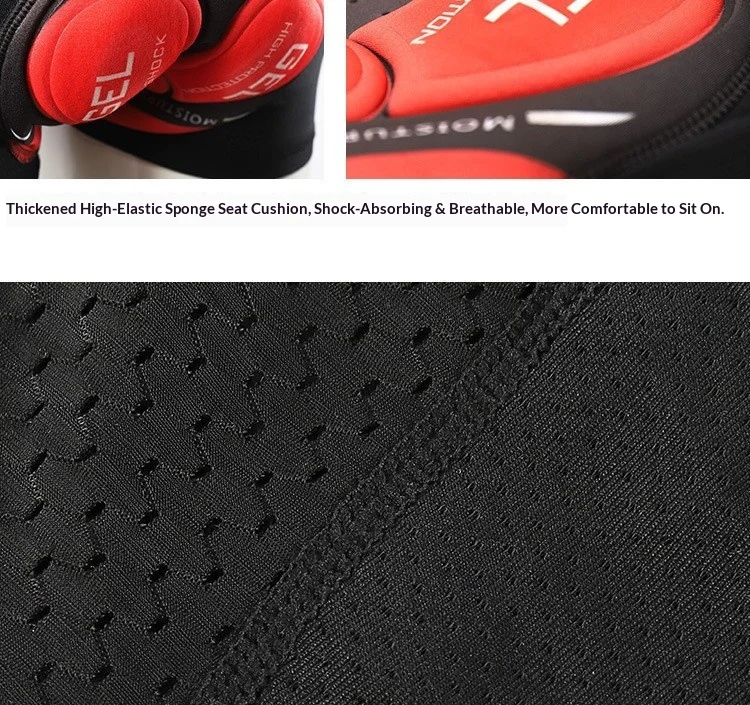 OFFBONDAGE Cycling Shorts Men Breathable Mesh Cycling Underwear 5D Gel Pad Shockproof MTB Bike Shorts Cycling Clothes