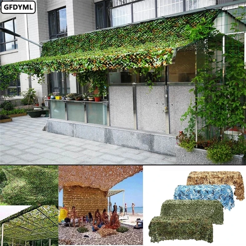 Reinforced Camouflage Net Double-Layer Oxford Cloth for Shelter Decoration, Sunshade, Camouflage Fence, Camping