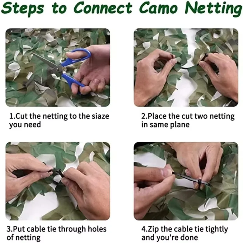 Reinforced Camouflage Net Double-Layer Oxford Cloth for Shelter Decoration, Sunshade, Camouflage Fence, Camping