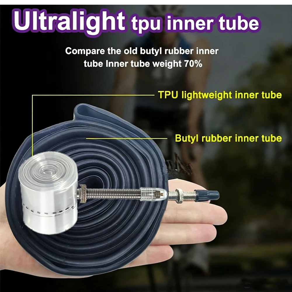 Ultralight CYDY Bike TPU Inner Tube 700C 700X18-32C Road Bicycle TPU Material Tire French Valve 45/65/85mm Pneu Camera Tyre