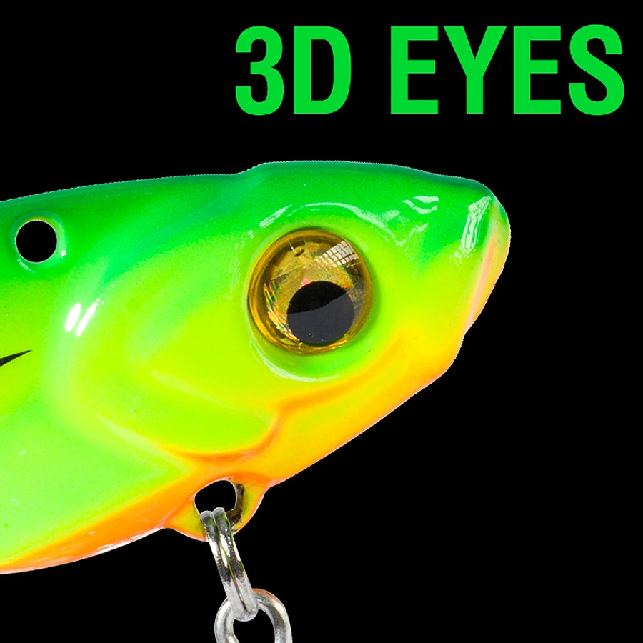 6PCS Metal VIB Lure 5g 7g 10g 15g 20g 3D Eyes Spoon Spinner Balancer Fishing Lure Sinking Jig Hard Bait Fishing Tackle